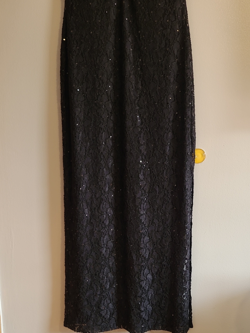 Connected Apparel Black Lace Sequins Formal Gown Evening Dress Wmn 12 Elegant — image 6 of 8